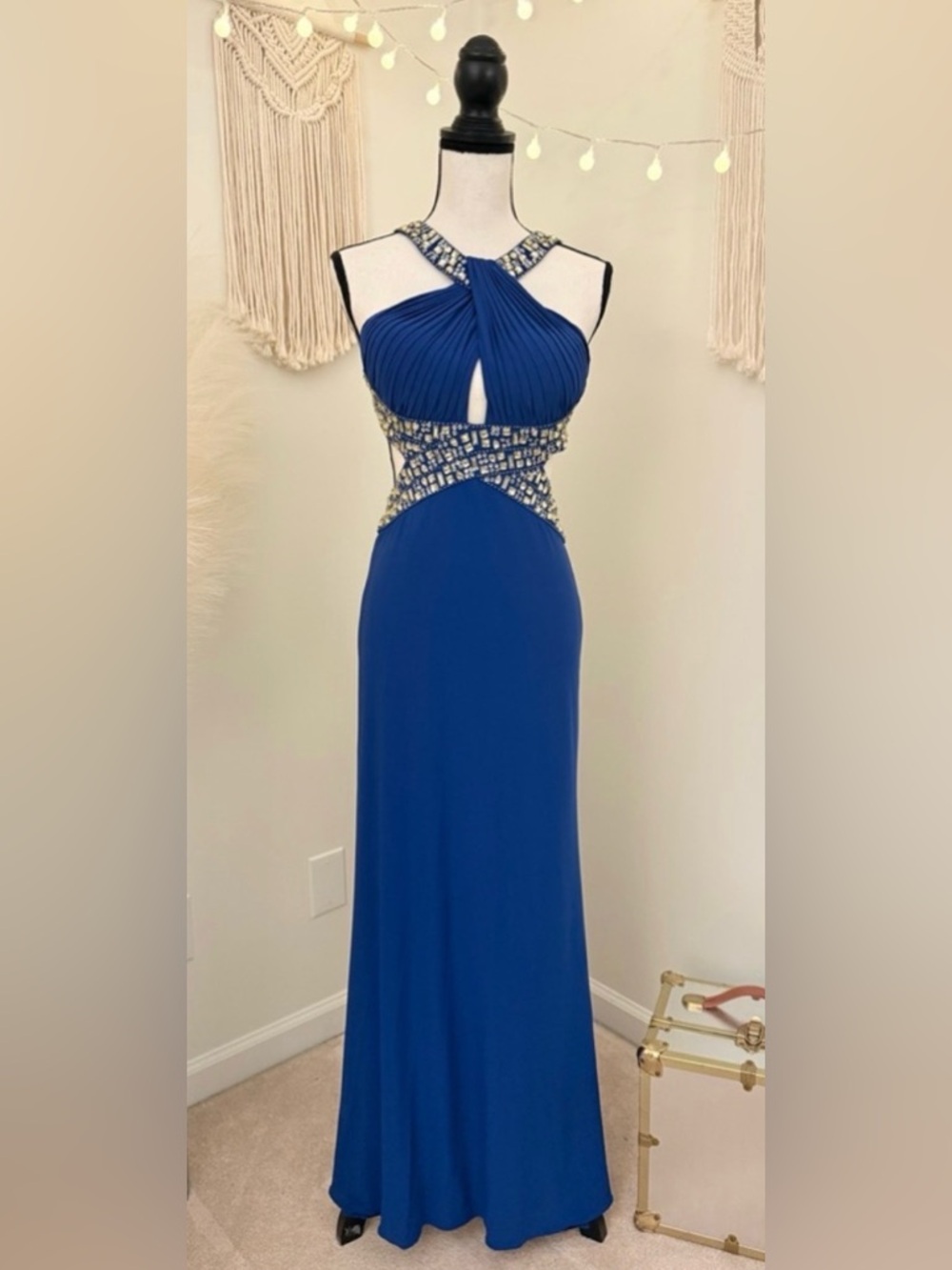 🌾‎ Betsy & Adam Cutout Halter Prom Gown